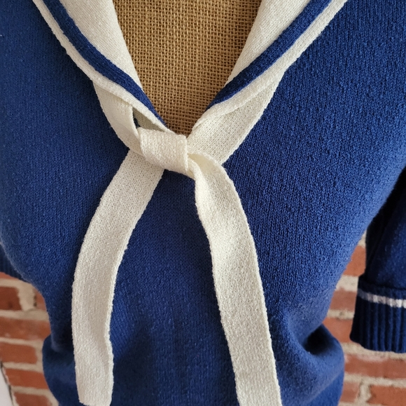 James Kenrob by Dalton vintage acrylic Sailor Sweater size 10 - Picture 4 of 8